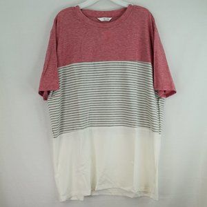 Brand Pat Pat, Color Red Gray and White, Size Men's XL Short Sleeve Tee-Shirt.